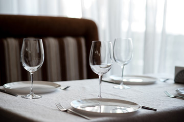 Classic table in the restaurant.