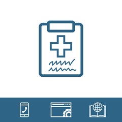 Fototapeta premium Doctor with clipboard. clipboard with checklist. Medical report icon stock vector illustration flat design