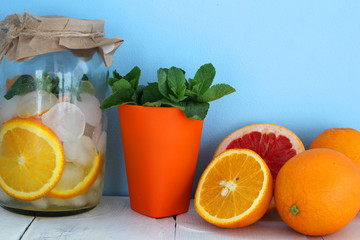 Citrus fruits and mint