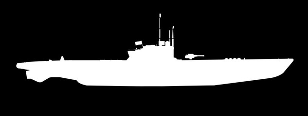 U Boat In White Silhouette © Al