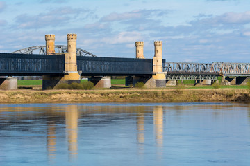The historic bridge in Tczew, recognised as a Historic Civil Engineering Landmark. Poland, Europe.