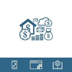 dollar money set icon stock vector illustration flat design