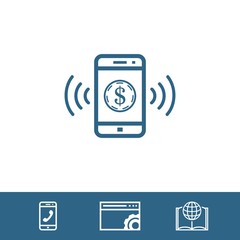 phone and money icon stock vector illustration flat design