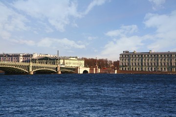  The Saint Petersburg  City view  along the  Neva River 