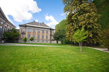 Old library building with inside garden