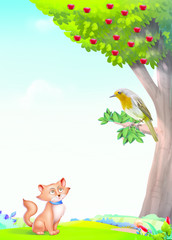 Obraz na płótnie Canvas Sparrow with fox