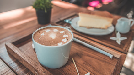Hot Chocolate in white cup.