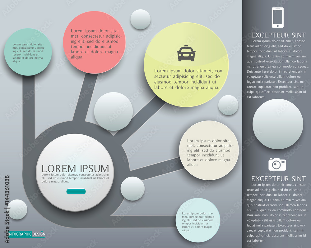 Wall mural vector element for infographic design ,presentation and chart,abstract background