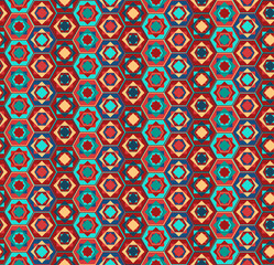 Geometric pattern with hexagons and squares