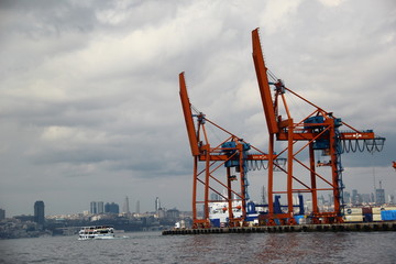 Crane on Bosphorus