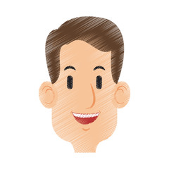 face of happy smiling man icon image vector illustration design 
