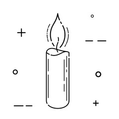 Black abstract simple icon candel on white background. Vector illustration