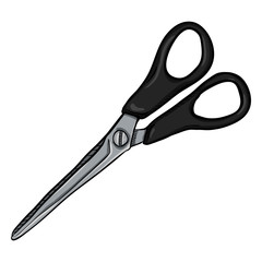Vector Cartoon Scissors on White Background