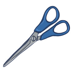 Vector Cartoon Scissors on White Background