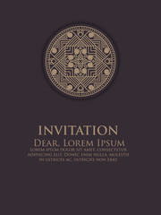 Invitation, cards with ethnic arabesque elements. Arabesque style design. Business cards. eps10