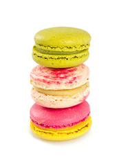 colorful macaroons isolated on white