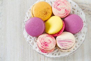 fresh colorful macaroons