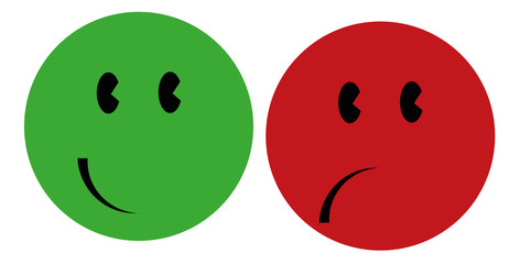 Smiley Grün Rot 