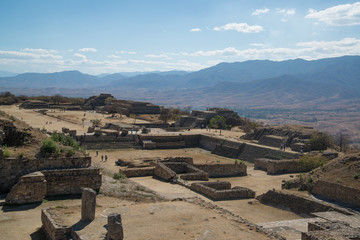 Fototapeta na wymiar Monte Alban is a large pre-Columbian archaeological site in Oaxaca, Mexico