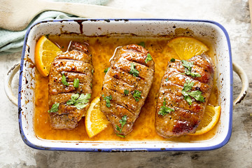 Duck breast in orange sauce marinade 