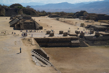 Monte Alban is a large pre-Columbian archaeological site in Oaxaca, Mexico
