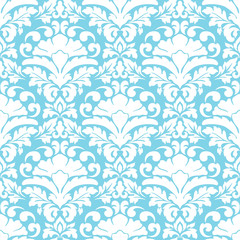 Vector damask seamless pattern background. Classical luxury old fashioned damask ornament, royal victorian seamless texture for wallpapers, textile, wrapping. Exquisite floral baroque template.