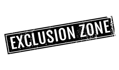 Exclusion Zone rubber stamp. Grunge design with dust scratches. Effects can be easily removed for a clean, crisp look. Color is easily changed.