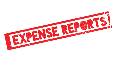 Expense Reports rubber stamp. Grunge design with dust scratches. Effects can be easily removed for a clean, crisp look. Color is easily changed.