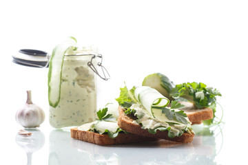 Pasta cheese egg with garlic