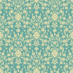 Rolgordijnen Beige Vector damast naadloze patroon achtergrond. Klassieke luxe ouderwetse damast sieraad, koninklijke Victoriaanse naadloze textuur voor behang, textiel, inwikkeling. Exquise bloemen barok sjabloon.