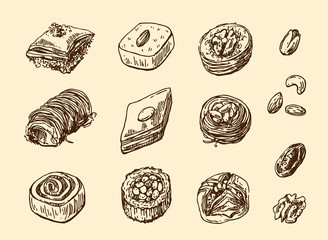 Oriental sweets illustration. - 144367845