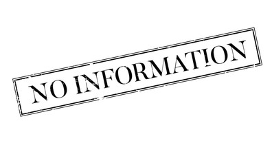 No Information rubber stamp. Grunge design with dust scratches. Effects can be easily removed for a clean, crisp look. Color is easily changed.