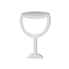 Icon gray glass of wine on a white background