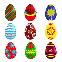 Easter eggs spring colorful celebration decoration holiday vector icons.
