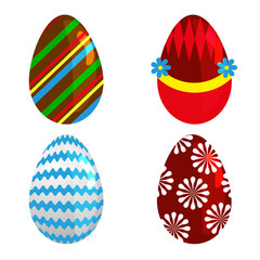 Easter eggs spring colorful celebration decoration holiday vector icons.