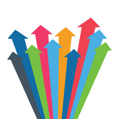 Infographic vector arrow. Arrows of growth, success, sales volume increase, demographic increase. 3D simple background for your presentation.