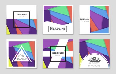 Naklejka premium Abstract vector layout background set. For art template design, list, front page, mockup brochure theme style, banner, idea, cover, booklet, print, flyer, book, blank, card, ad, sign, sheet,, a4
