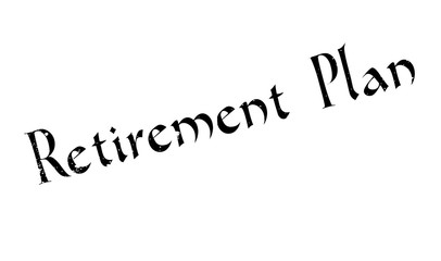 Fototapeta premium Retirement Plan rubber stamp. Grunge design with dust scratches. Effects can be easily removed for a clean, crisp look. Color is easily changed.