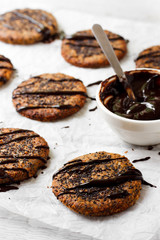 Cookies with poppy seeds and chocolate