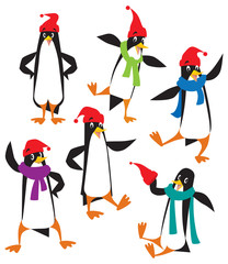 Obraz premium Funny penguins set