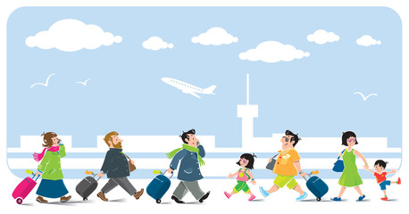 Fototapeta premium Funny air passengers set