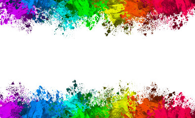 Multi-Color Paint Splatter Border/Background - 144372280