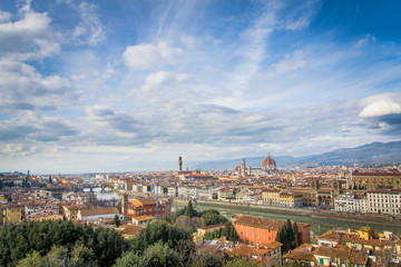 Fototapeta na wymiar The cloudy sky over Florence, Tuscany, Italy