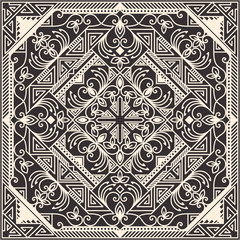 Zentangle styled geometric ornament pattern element. Orient traditional ornament. Boho styled. Abstract geometric seamless pattern elegant element for cards and invitations.