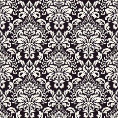 Vector damask seamless pattern background. Classical luxury old fashioned damask ornament, royal victorian seamless texture for wallpapers, textile, wrapping. Exquisite floral baroque template.