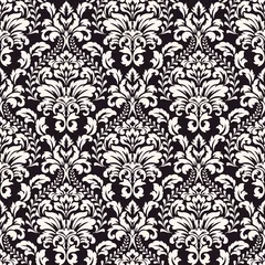 Kissenbezug Vector damask seamless pattern background. Classical luxury old fashioned damask ornament, royal victorian seamless texture for wallpapers, textile, wrapping. Exquisite floral baroque template. © garrykillian