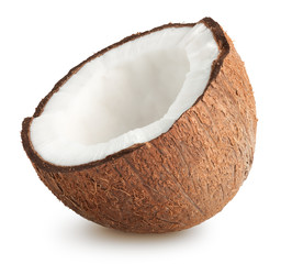 Isolated coconut. Half of coconut isolated on white, with clipping path