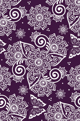 Fototapeta premium Vector flower seamless pattern element. Elegant texture for backgrounds. Classical luxury old fashioned floral ornament, seamless texture for wallpapers, textile, wrapping.