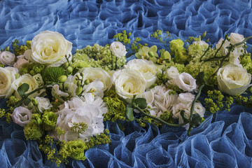 White Roses on the Blue Grid.