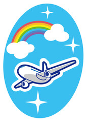 虹と飛行機
